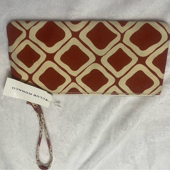 Club Monaco wristlet - reddish Orange and cream - Picture 4 of 6